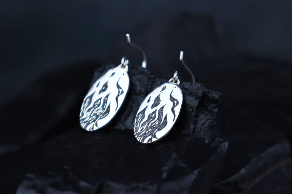 Ripple and Flame Earrings